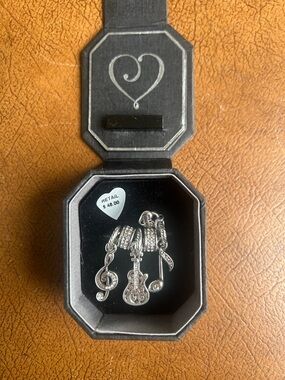 Brighton Music Lover Jewelry Box in Charcoal Silver